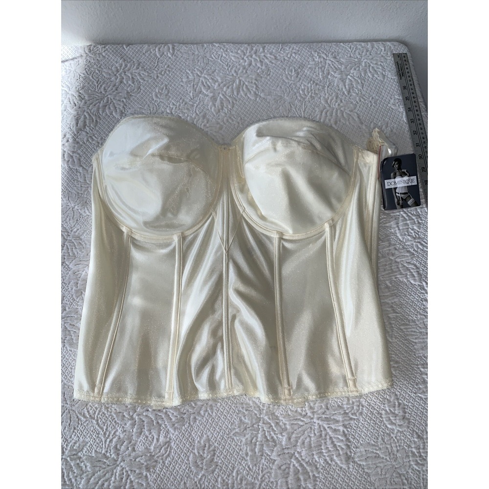 Women's Dominque Apparel Ivory Corset/Bridal‎ Bra 46 DD 8950 46DD Garters New E
